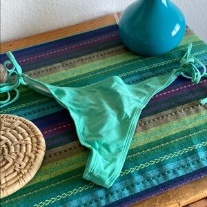 Aqua Bikini Bottom with Gold Accent